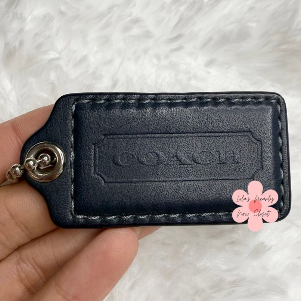2” COACH Blue Fob Bag Charm Hang tag Hangtag